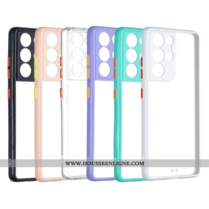 Coque Samsung Galaxy S21 Ultra 5G Transparente Contour Coloré