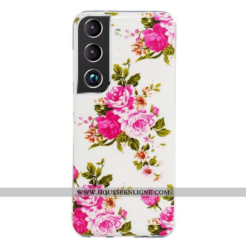 Coque Samsung Galaxy S22 5G Fleurs Liberty Fluorescente