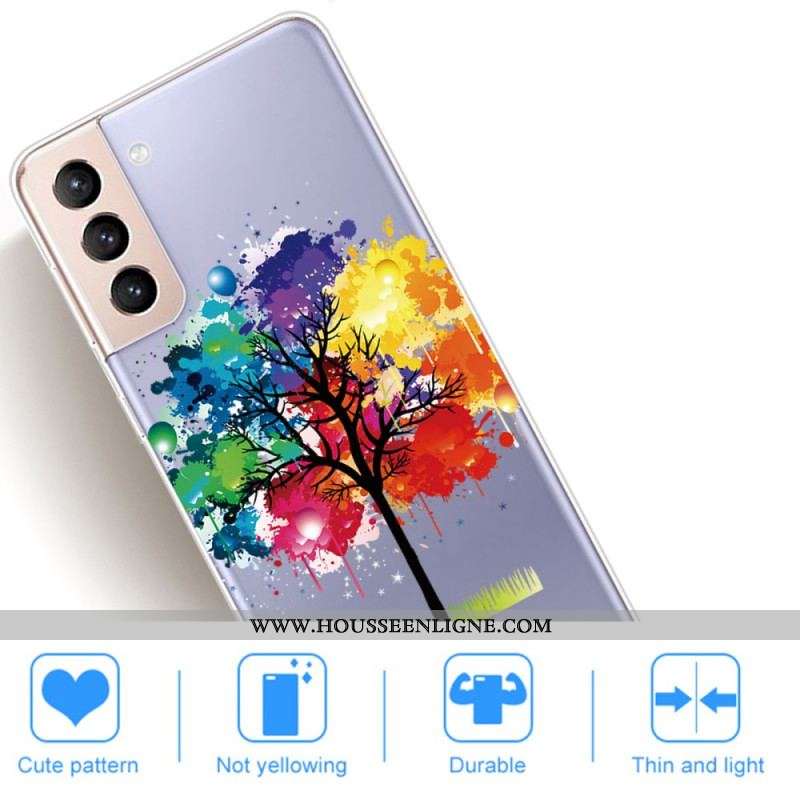 Coque Samsung Galaxy S22 Plus 5G Transparente Arbre Aquarelle