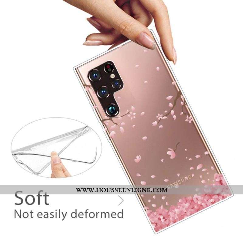 Coque Samsung Galaxy S22 Ultra 5G Branches à Fleurs