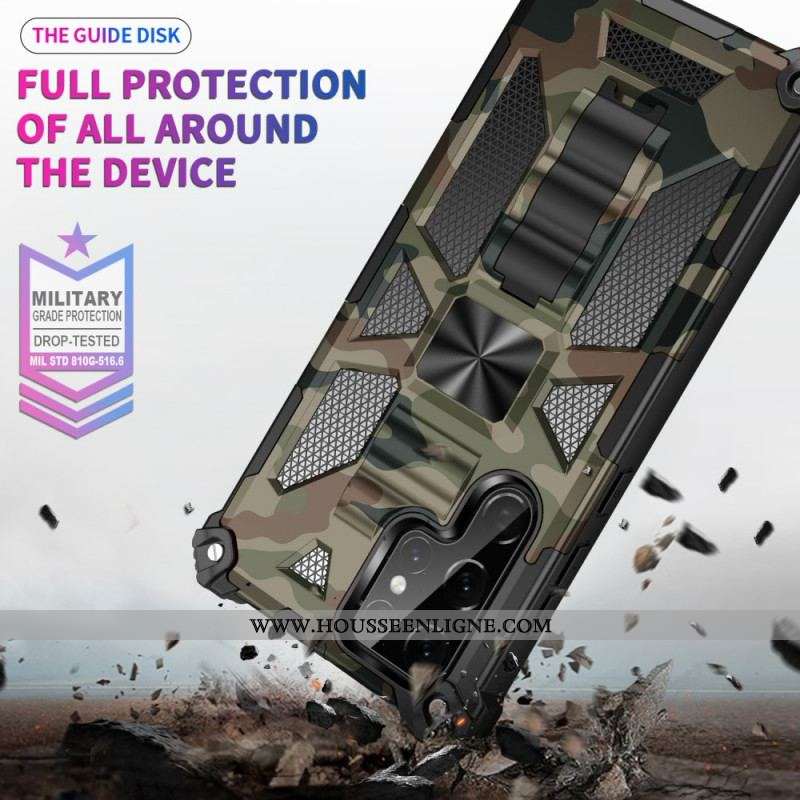 Coque Samsung Galaxy S22 Ultra 5G Camouflage Support Amovible