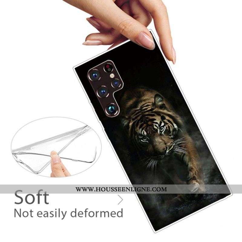 Coque Samsung Galaxy S22 Ultra 5G Flexible Tigre