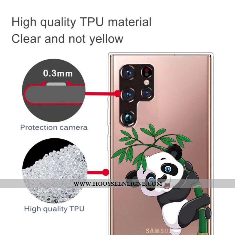 Coque Samsung Galaxy S22 Ultra 5G Panda Sur Le Bambou