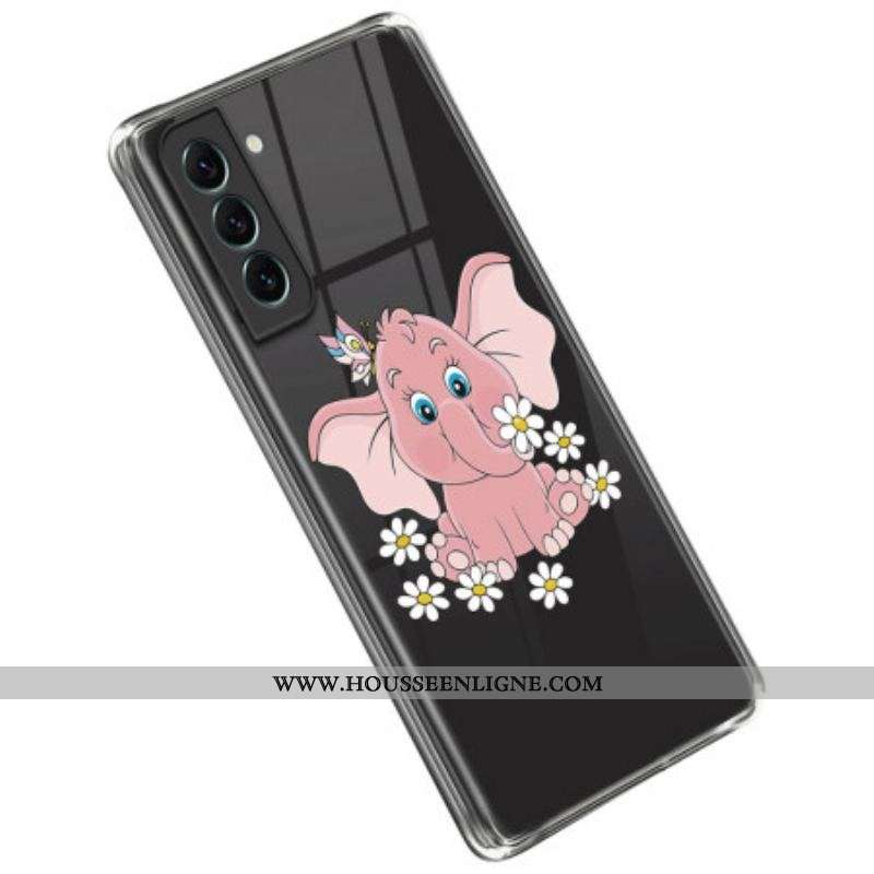 Coque Samsung Galaxy S23 5G Transparente Éléphant Rose