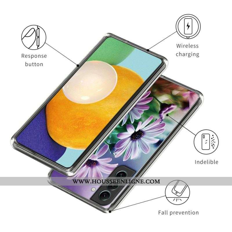 Coque Samsung Galaxy S23 Plus 5G Silicone Florale