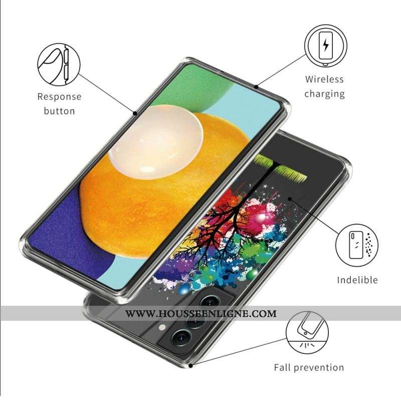 Coque Samsung Galaxy S23 Plus 5G Transparente Arbre Aquarelle