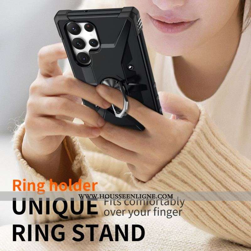 Coque Samsung Galaxy S23 Ultra 5G Anneau-Support Simple