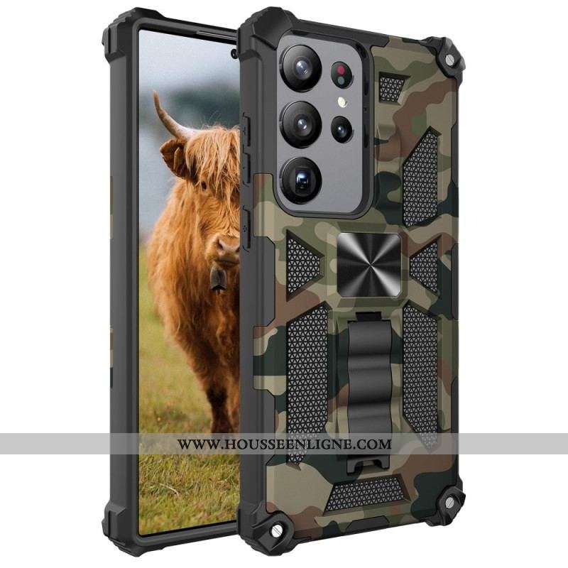 Coque Samsung Galaxy S23 Ultra 5G Camouflage Support Amovible