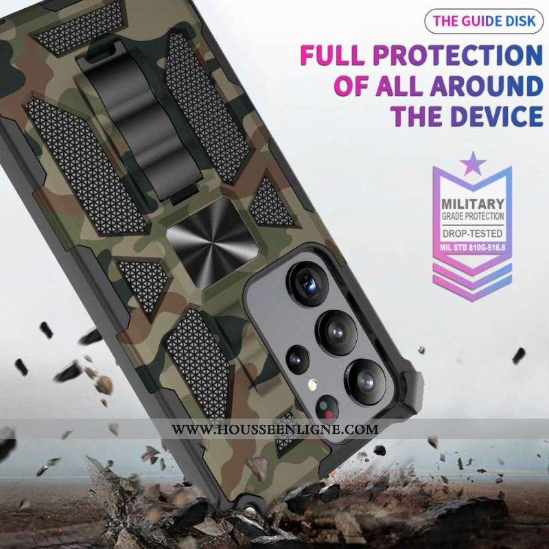 Coque Samsung Galaxy S23 Ultra 5G Camouflage Support Amovible