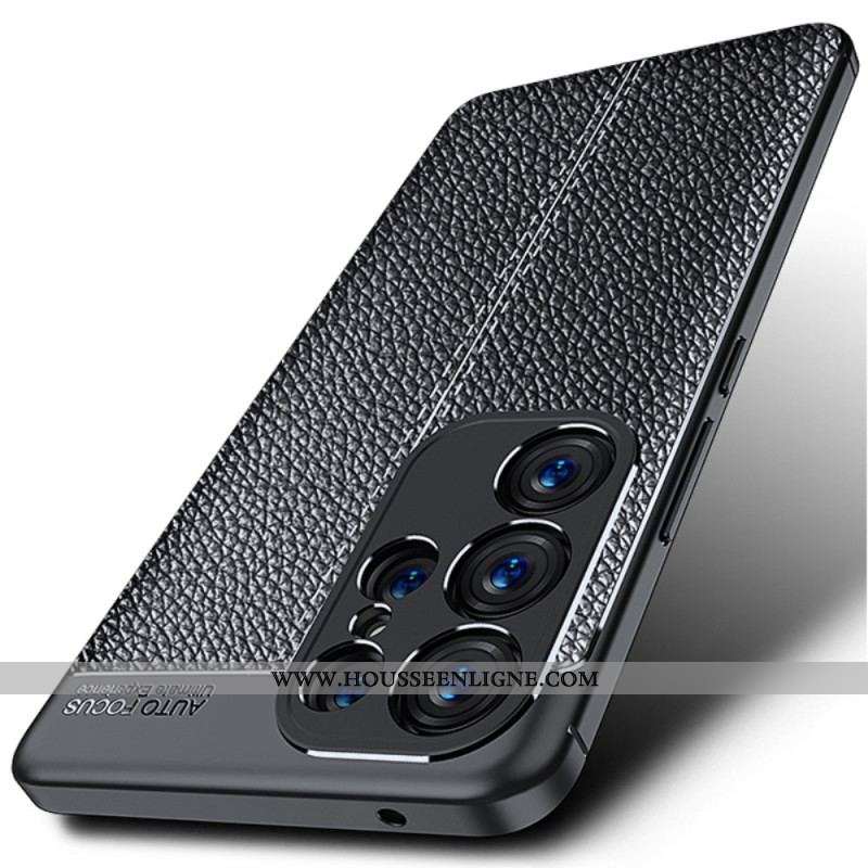 Coque Samsung Galaxy S23 Ultra 5G Effet Cuir Litchi Double Line