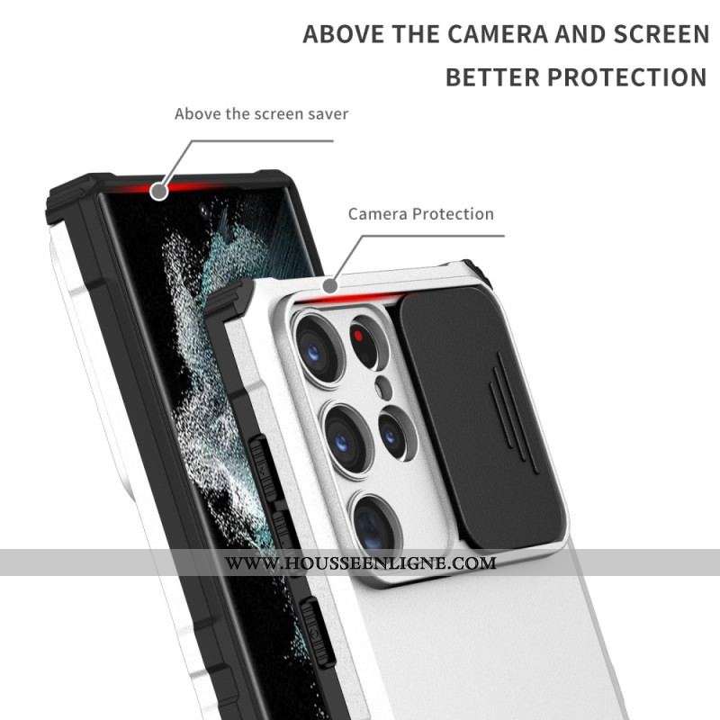 Coque Samsung Galaxy S23 Ultra 5G Protège Appareil Photo avec Support