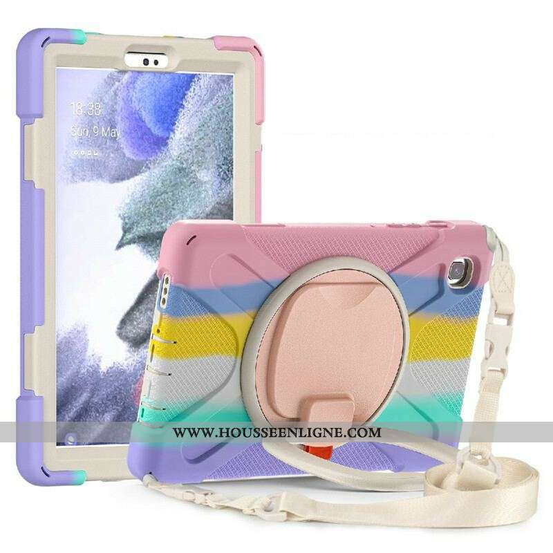 Coque Samsung Galaxy Tab A7 Lite Multi-Fonctionnelle Bandoulière Color