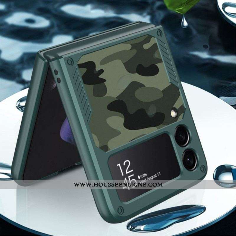 Coque Samsung Galaxy Z Flip 3 5G Anneau-Support Camouflage GKK
