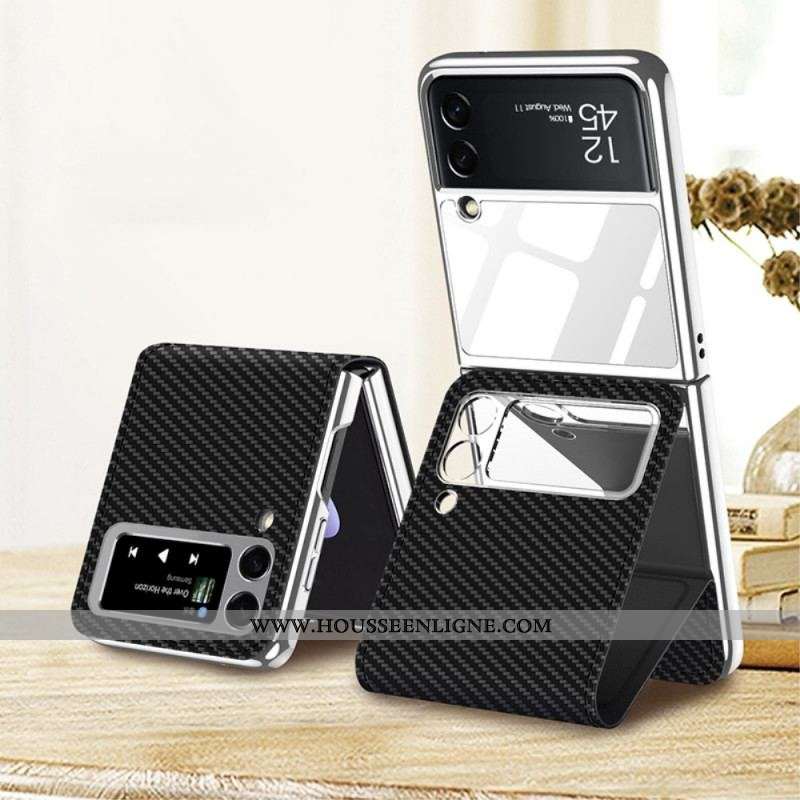 Coque Samsung Galaxy Z Flip 3 5G Carbone Effet Miroir et Support