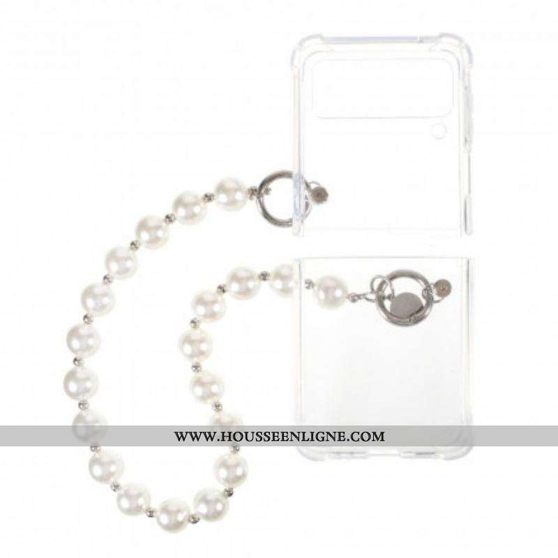 Coque Samsung Galaxy Z Flip 3 5G Silicone Bracelet Perles