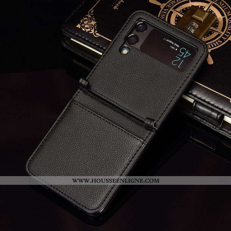 Coque Samsung Galaxy Z Flip 3 5G Style Cuir Litchi Porte-Carte