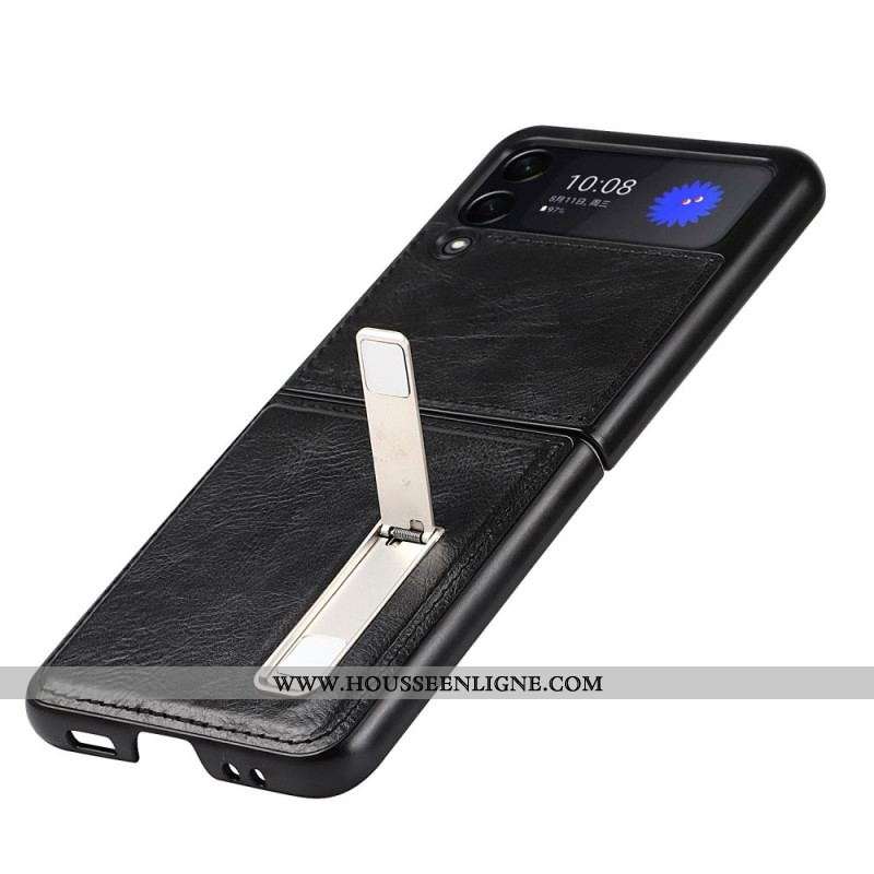 Coque Samsung Galaxy Z Flip 3 5G Style Cuir Support