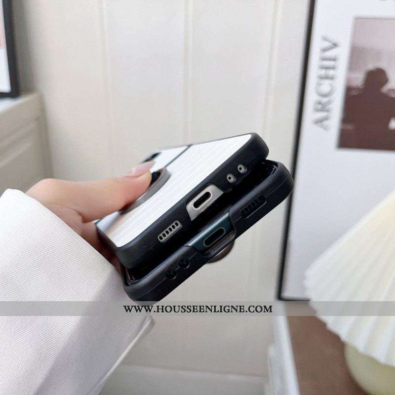 Coque Samsung Galaxy Z Flip 4 5G Design Croco et anneau