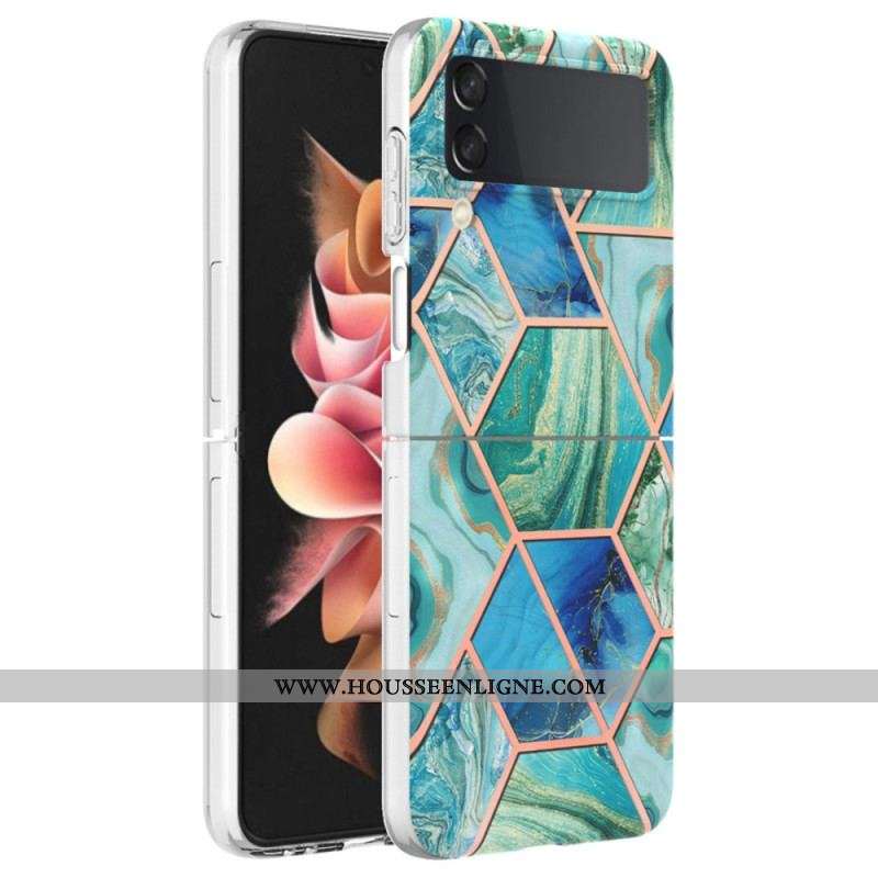 Coque Samsung Galaxy Z Flip 4 Marbre Géométrique