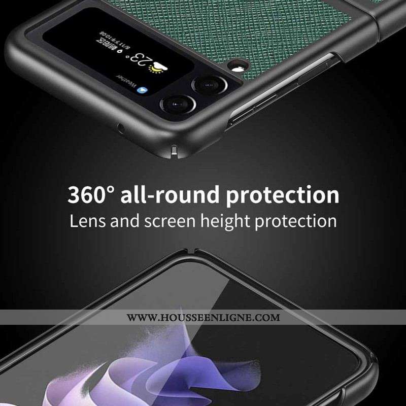 Coque Samsung Galaxy Z Flip 4 Style Cuir Texturé