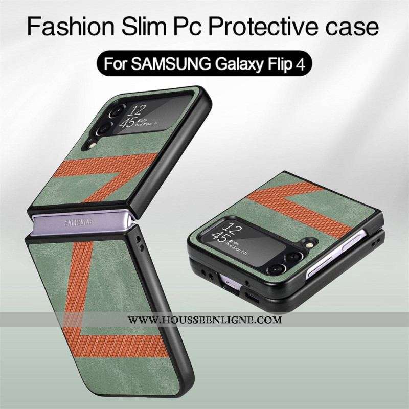 Coque Samsung Galaxy Z Flip 4 Style Cuir Z Design
