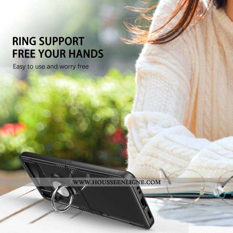 Coque Samsung Galaxy Z Flip 4 Transparente Anneau-Support
