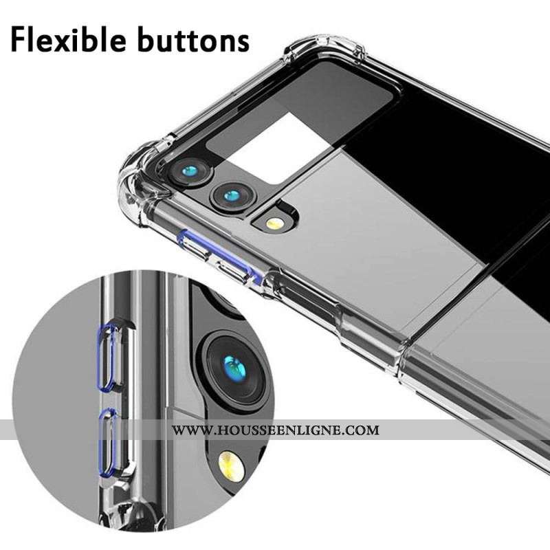 Coque Samsung Galaxy Z Flip 4 Transparente Coins Renforcés