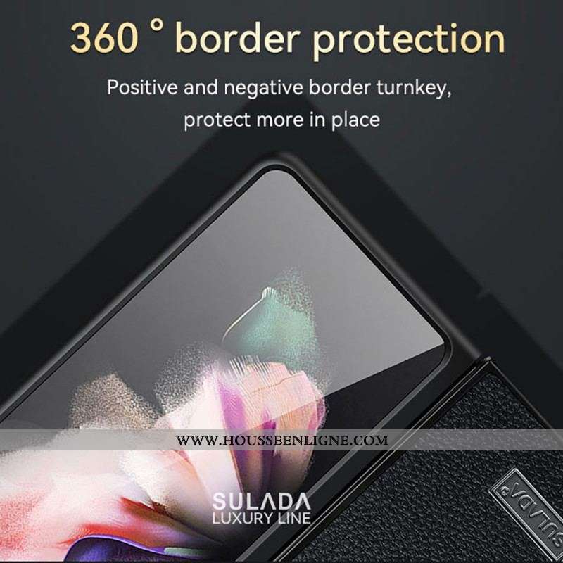 Coque Samsung Galaxy Z Fold 3 5G Style Cuir Litchi SULADA