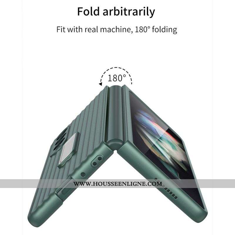 Coque Samsung Galaxy Z Fold 3 5G Texturée Support et Protecteur Écran GKK