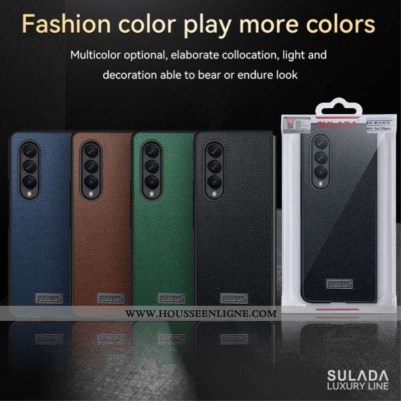 Coque Samsung Galaxy Z Fold 4 SULADA Simili Cuir Litchi