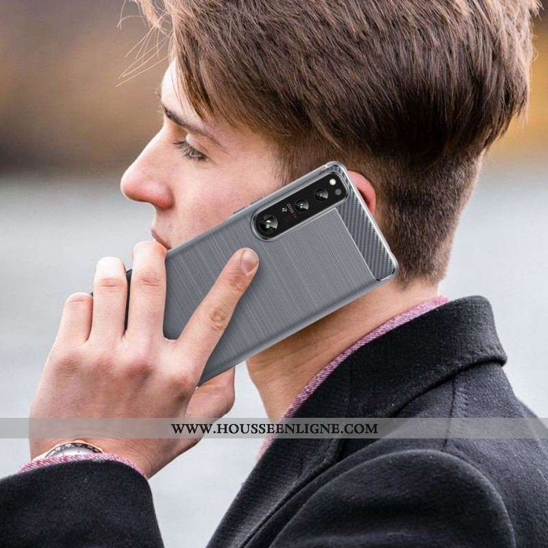 Coque Sony Xperia 1 IV Fibre Carbone Brossée