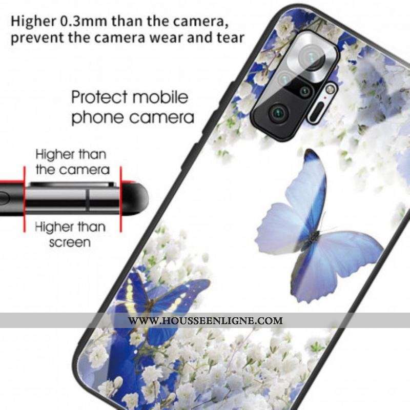 Coque Xiaomi Redmi Note 10 Pro Verre Trempé Papillons Design