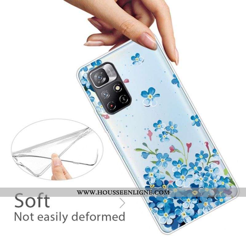 Coque Xiaomi Redmi Note 11 Pro Plus 5G Bouquet de Fleurs Bleues