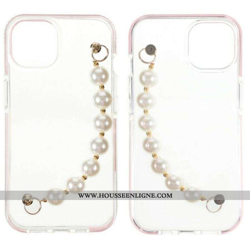Coque iPhone 13 Mini Silicone Bracelet Perles