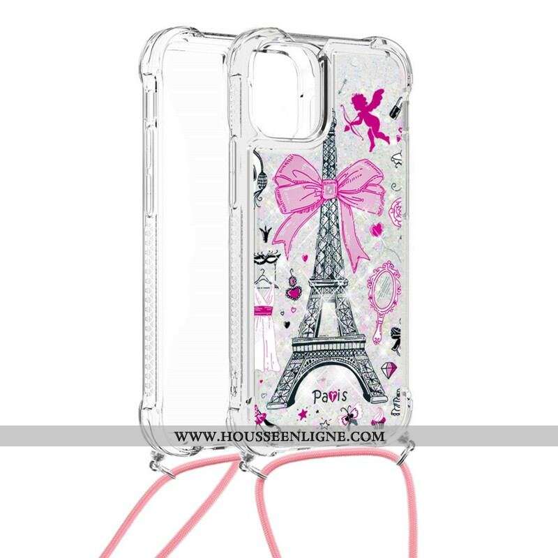 Coque iPhone 13 Mini à Cordon Tour Eiffel