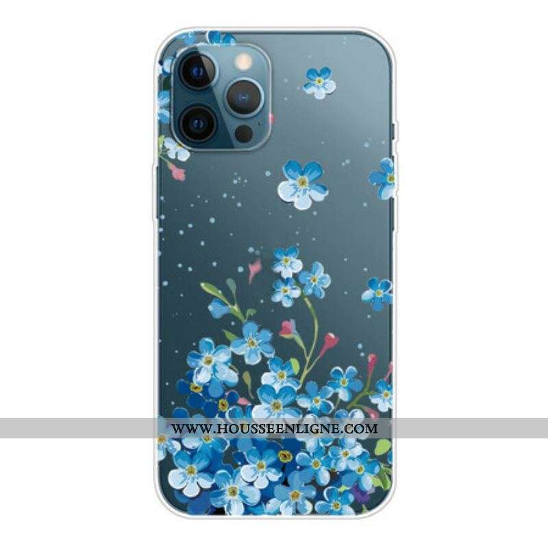 Coque iPhone 13 Pro Max Bouquet de Fleurs Bleues