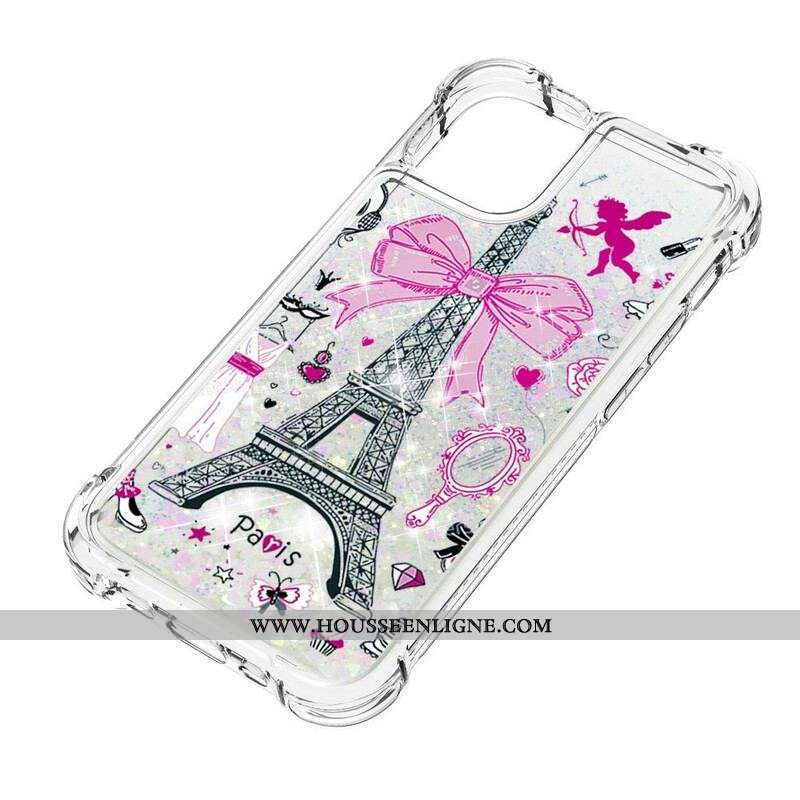 Coque iPhone 13 Pro Max La Tour Eiffel Paillettes