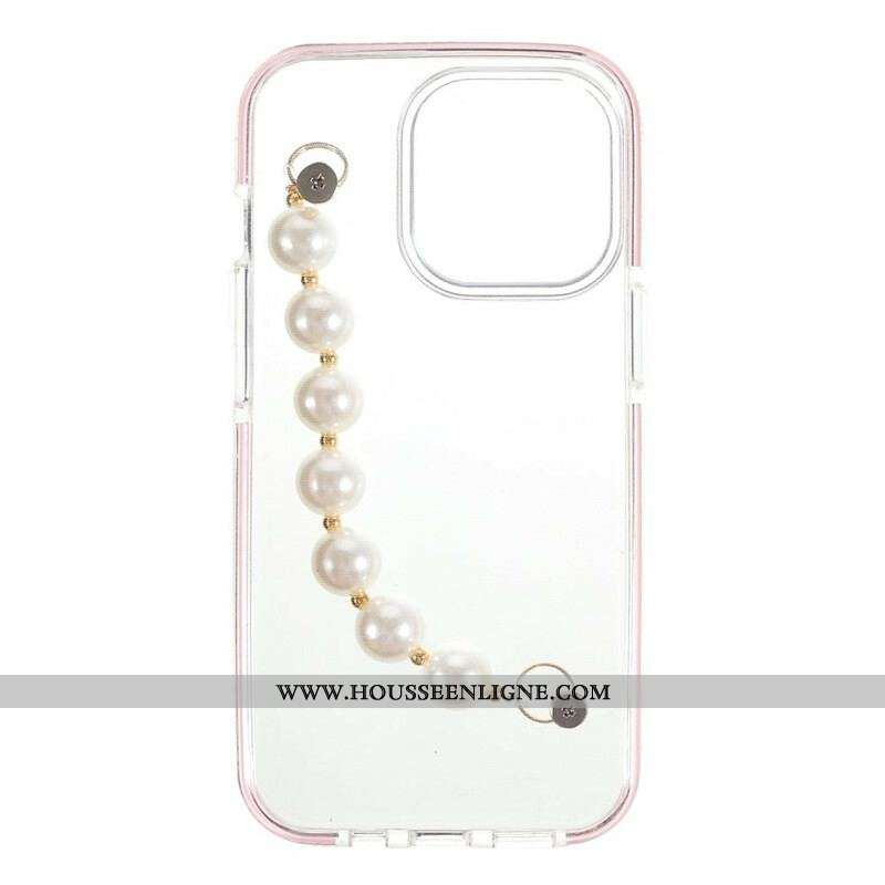 Coque iPhone 13 Pro Silicone Bracelet Perles