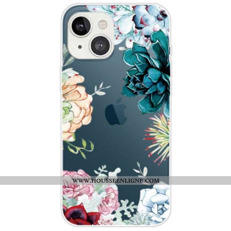 Coque iPhone 14 Plus Fleurs Aquarelle