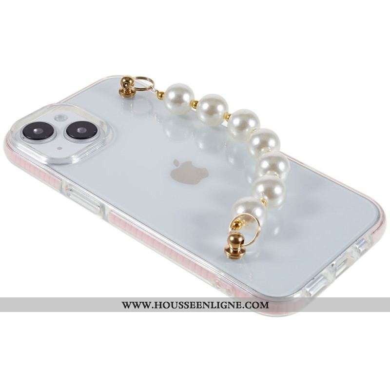 Coque iPhone 14 Plus Silicone Bracelet Perles