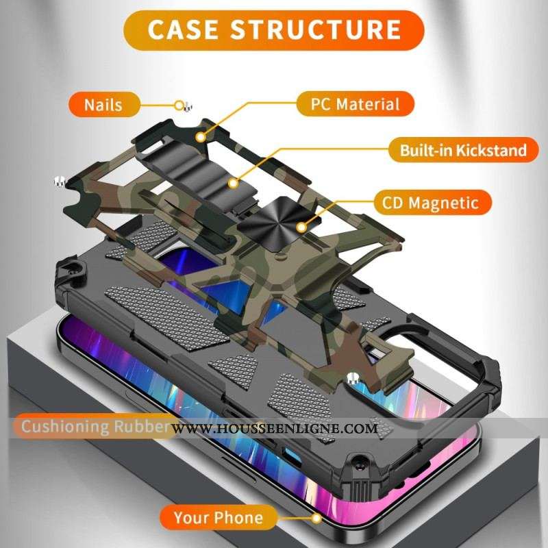 Coque iPhone 14 Pro Camouflage Support Amovible