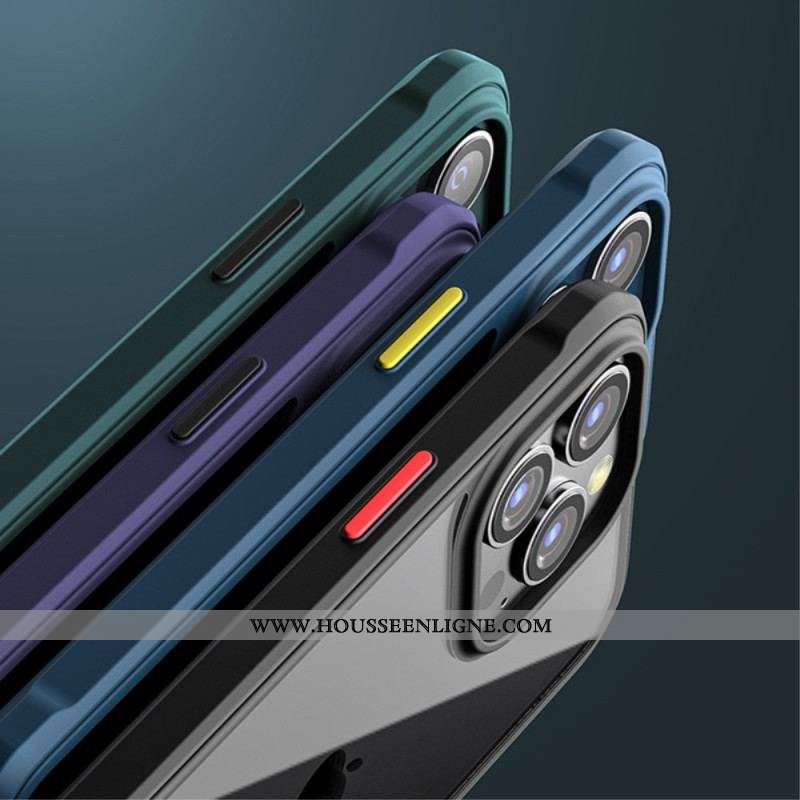 Coque iPhone 14 Pro Hybride Boutons Colorés