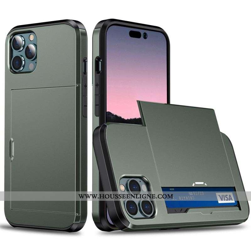 Coque iPhone 14 Pro Max Deux Porte-Cartes à Glissière