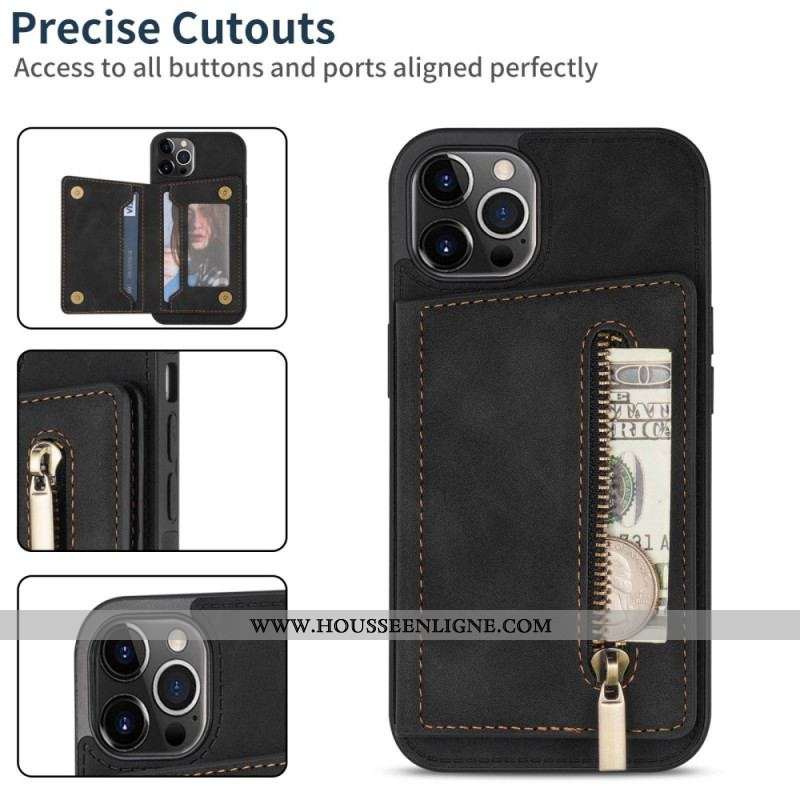 Coque iPhone 14 Pro Portefeuille Support Mains Libres