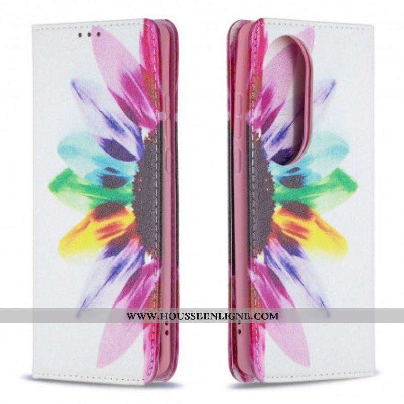 Flip Cover Huawei P50 Pro Fleur Aquarelle