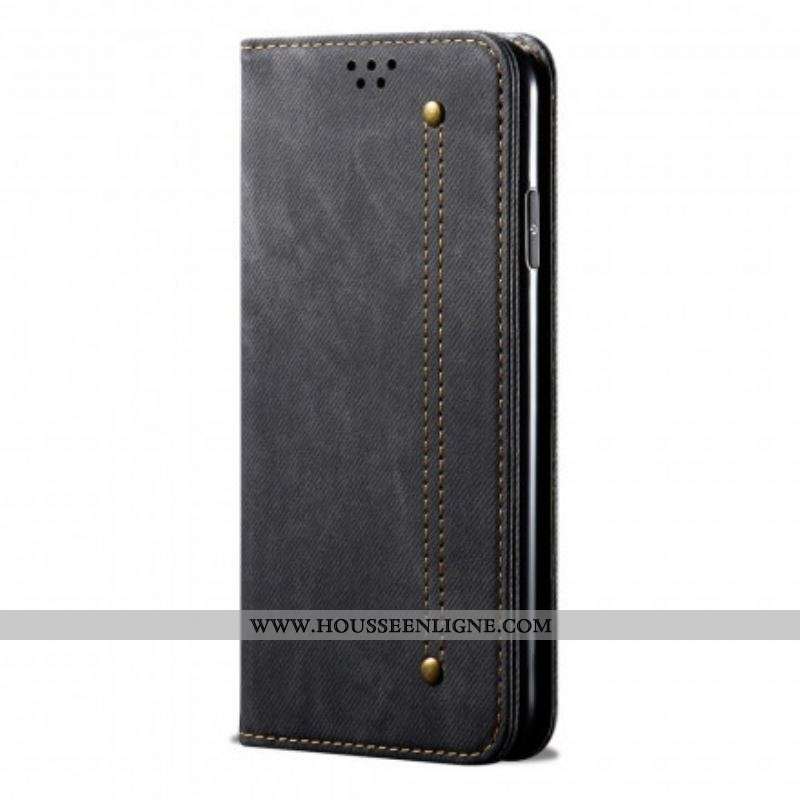 Flip Cover Huawei P50 Pro Simili Cuir Texture Jeans