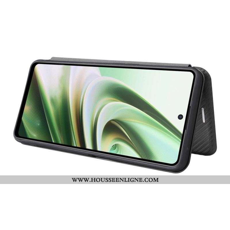 Flip Cover OnePlus Nord CE 3 Lite 5G Texture Fibre Carbone