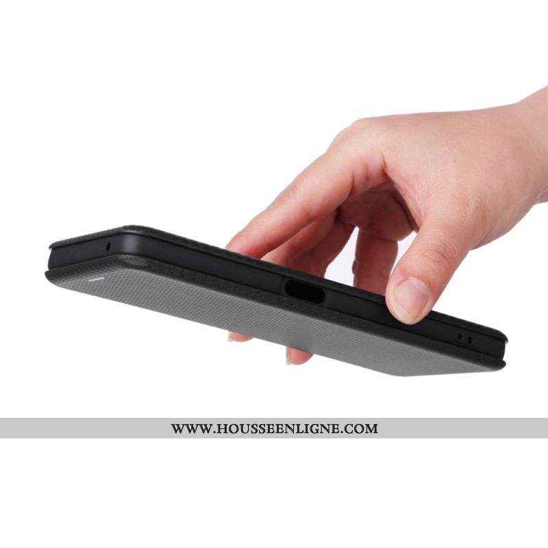 Flip Cover OnePlus Nord CE 3 Lite 5G Texture Fibre Carbone