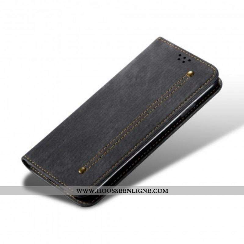 Flip Cover Oppo A54 5G / A74 5G Tissu Jeans