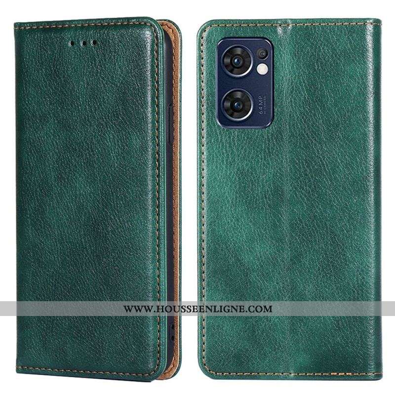 Flip Cover Oppo Find X5 Lite Simili Cuir Coutures